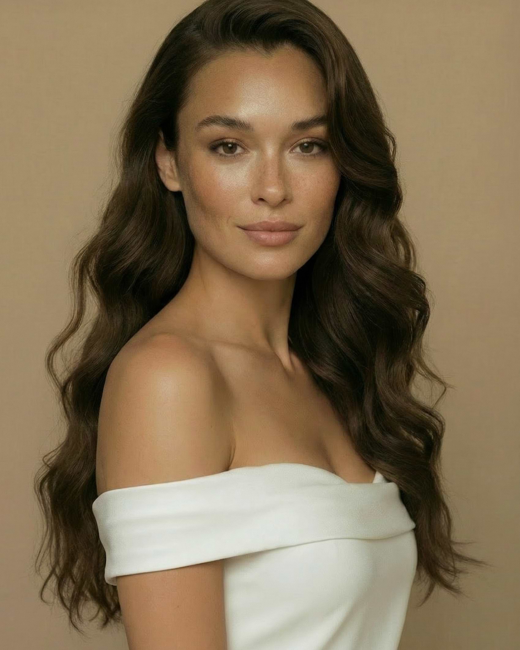 Hollywood Waves Wedding Hair 50 cm Dark Brown