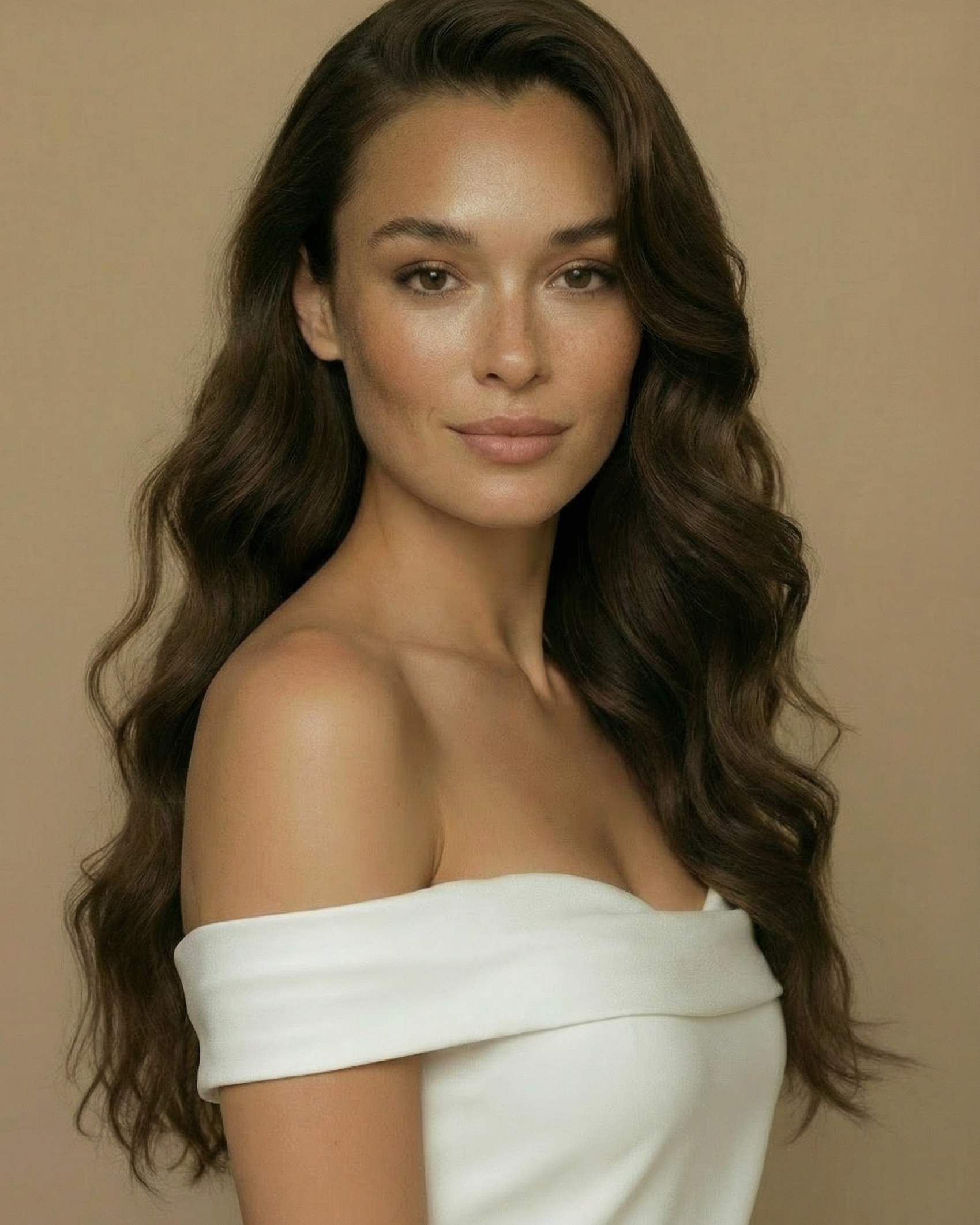 Hollywood Waves Wedding Hair 50 cm Brown Ash Blonde Balayage