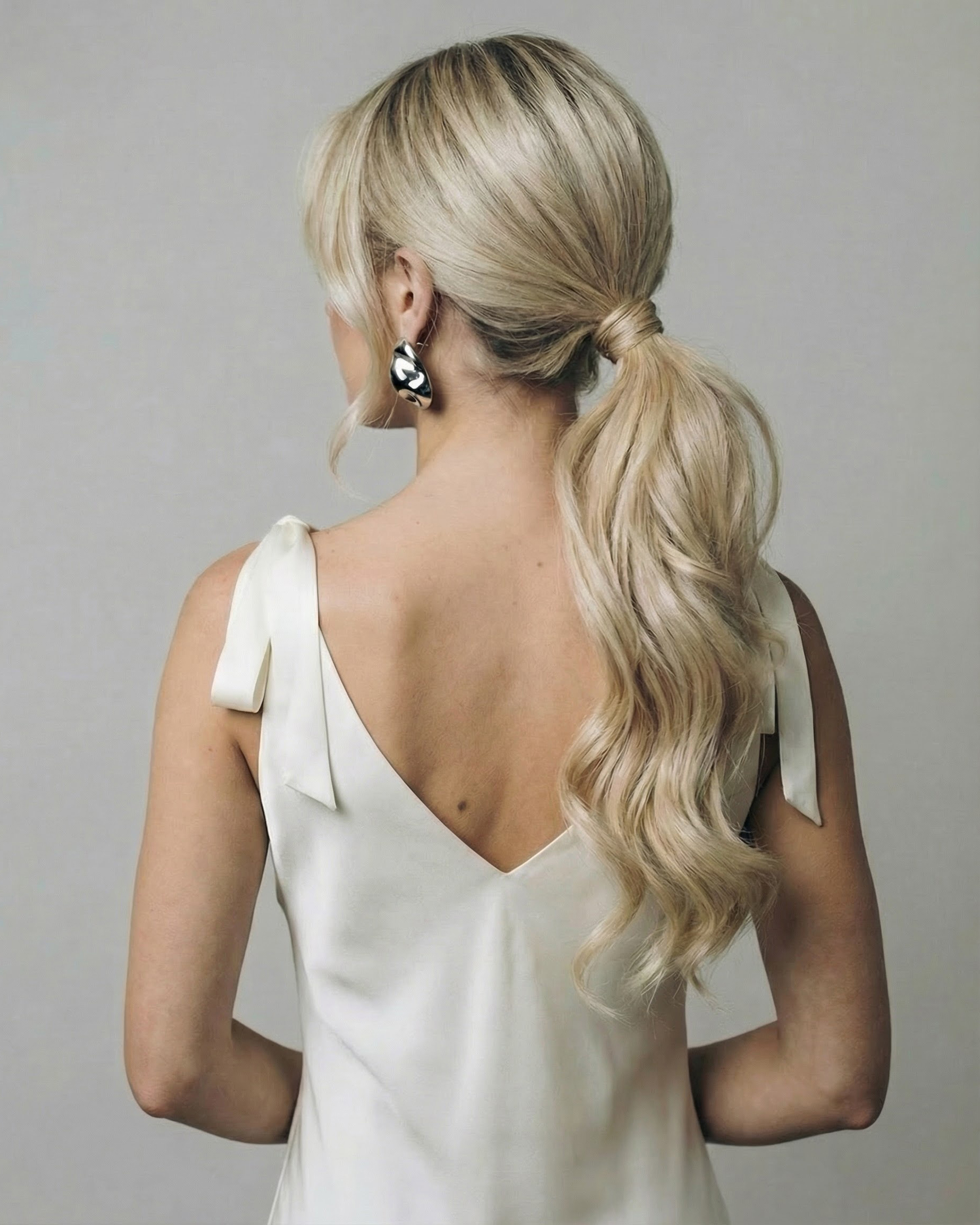 Low Wedding Ponytail 50 cm Brown