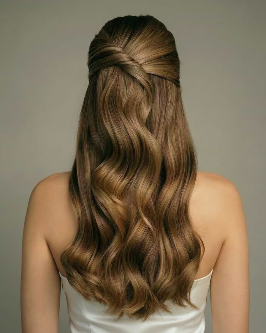 Half Up-Do Wedding Hair 50 cm Platinum Blonde