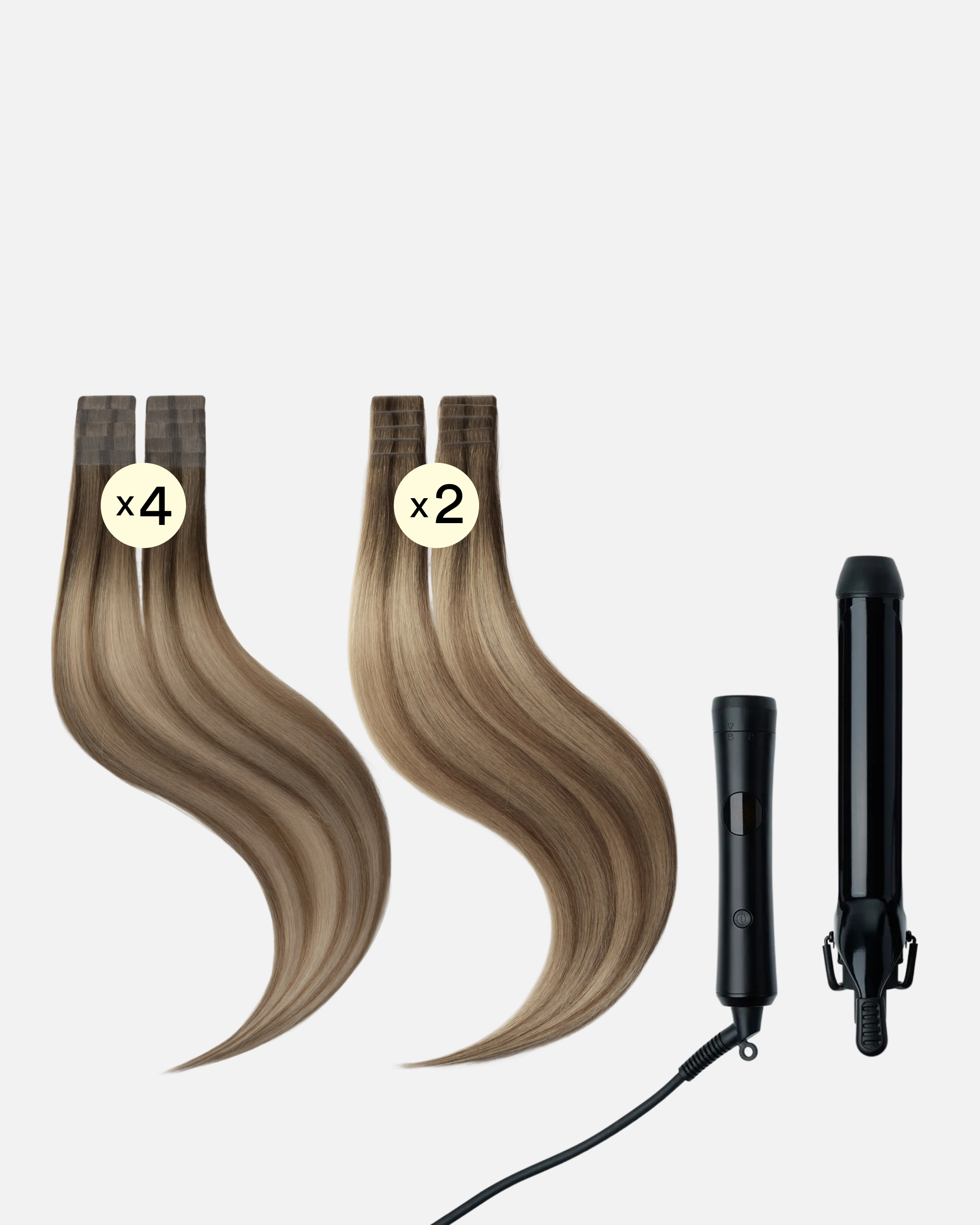 Hollywood Waves Wedding Hair 50 cm Brown Ash Blonde Balayage