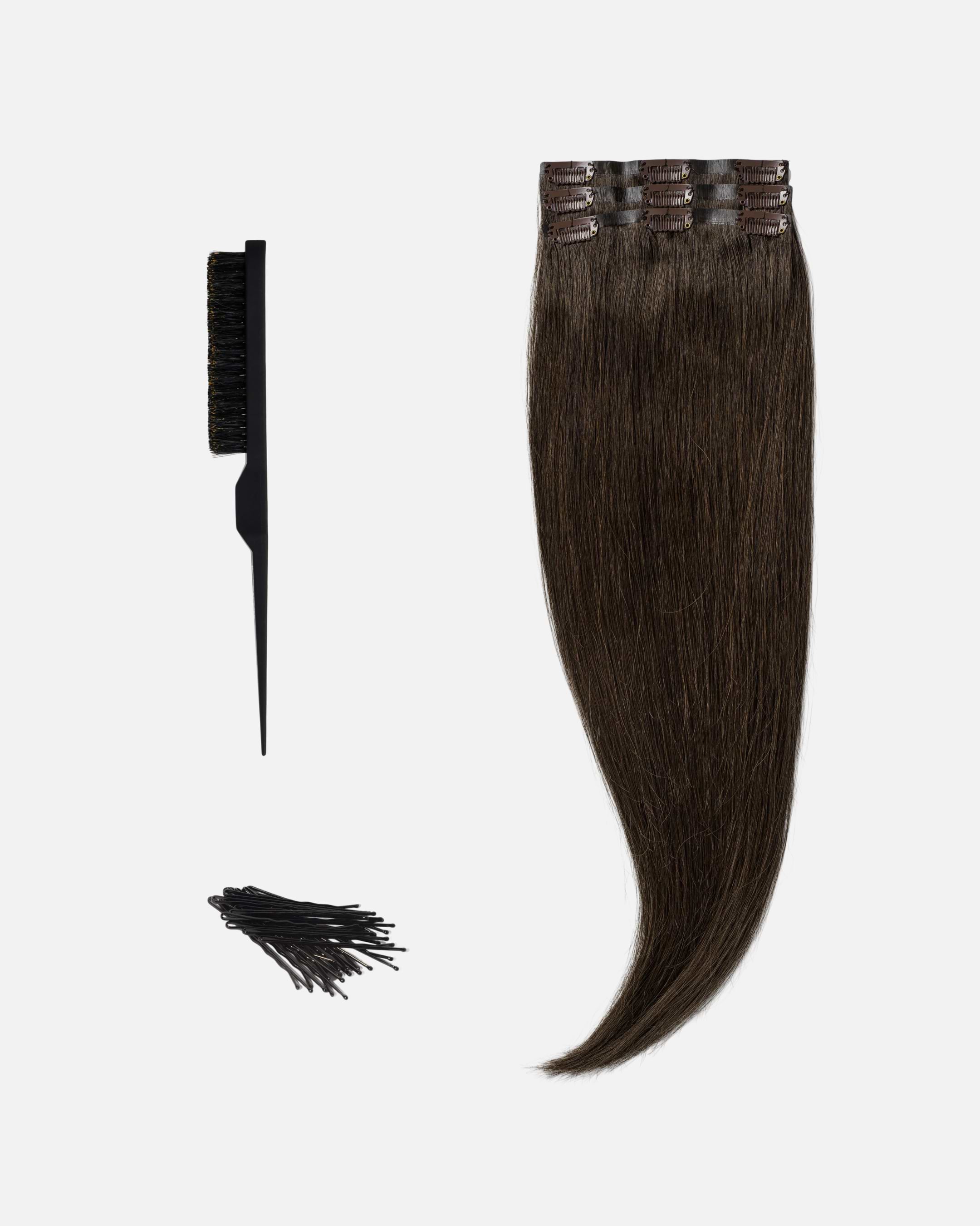 Low Bun Wedding Hairstyle 50 cm Chocolate Brown