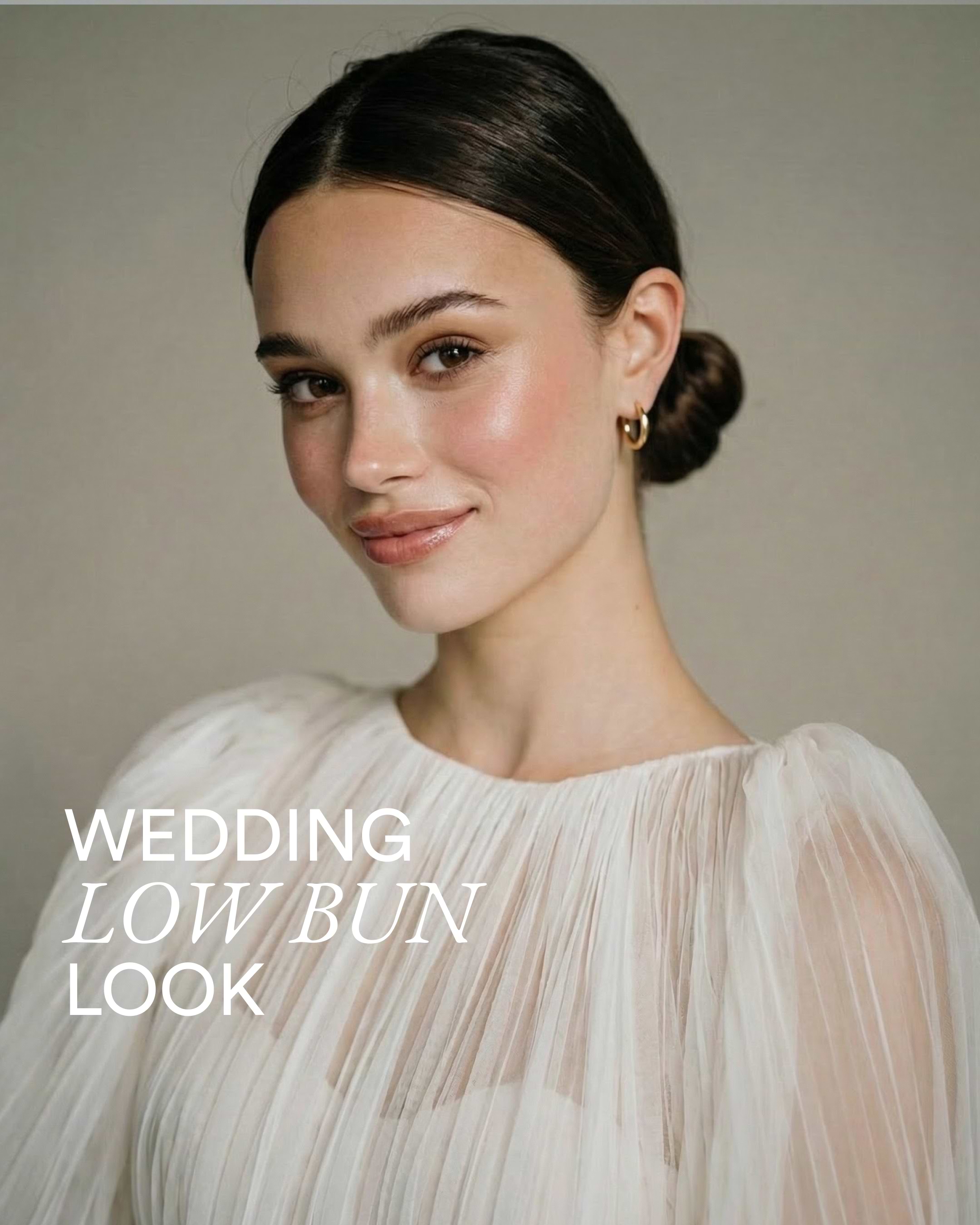 Low Bun Wedding Hairstyle 50 cm Hazelnut Caramel Balayage