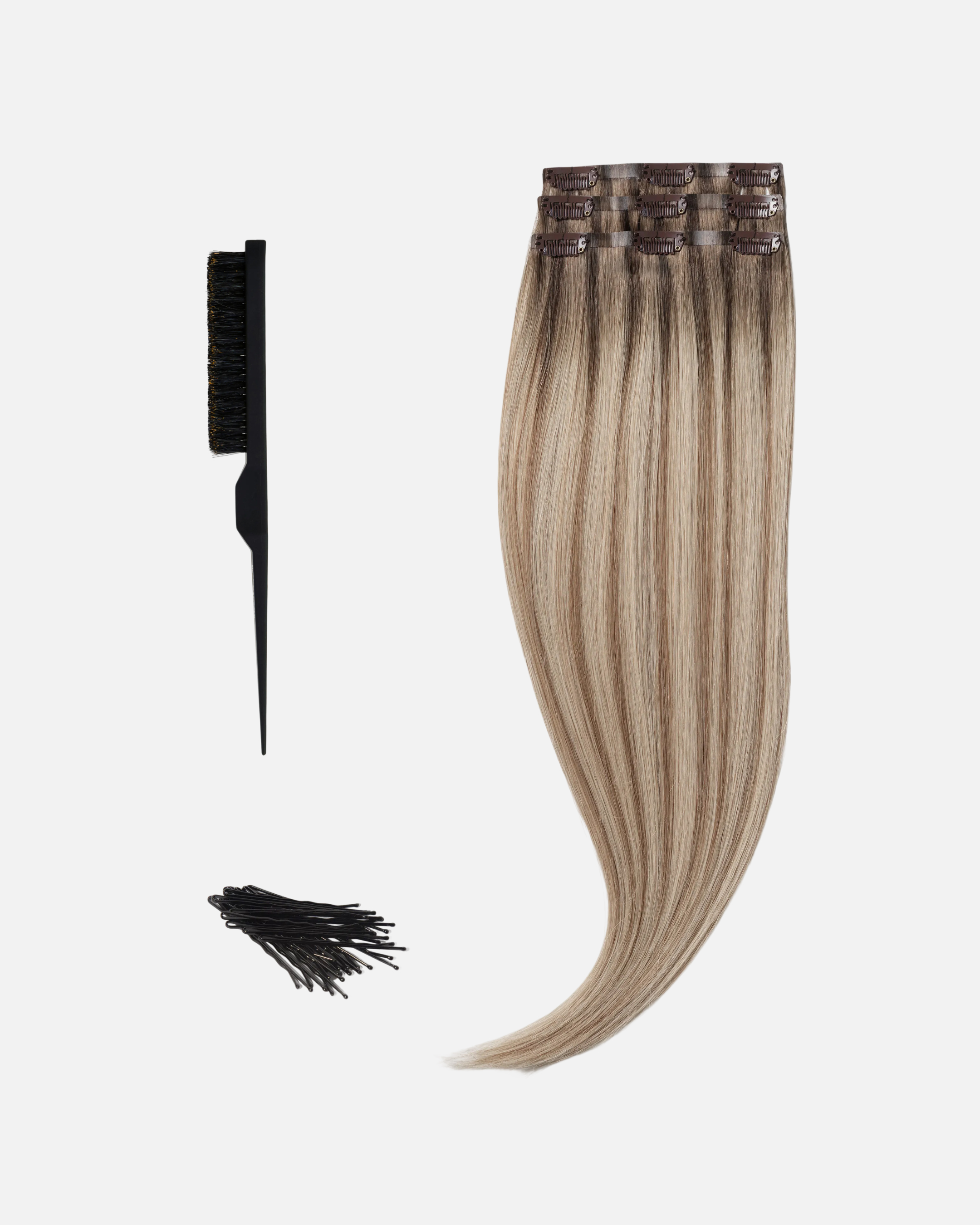 Low Bun Wedding Hairstyle 50 cm Brown Ash Blonde Balayage