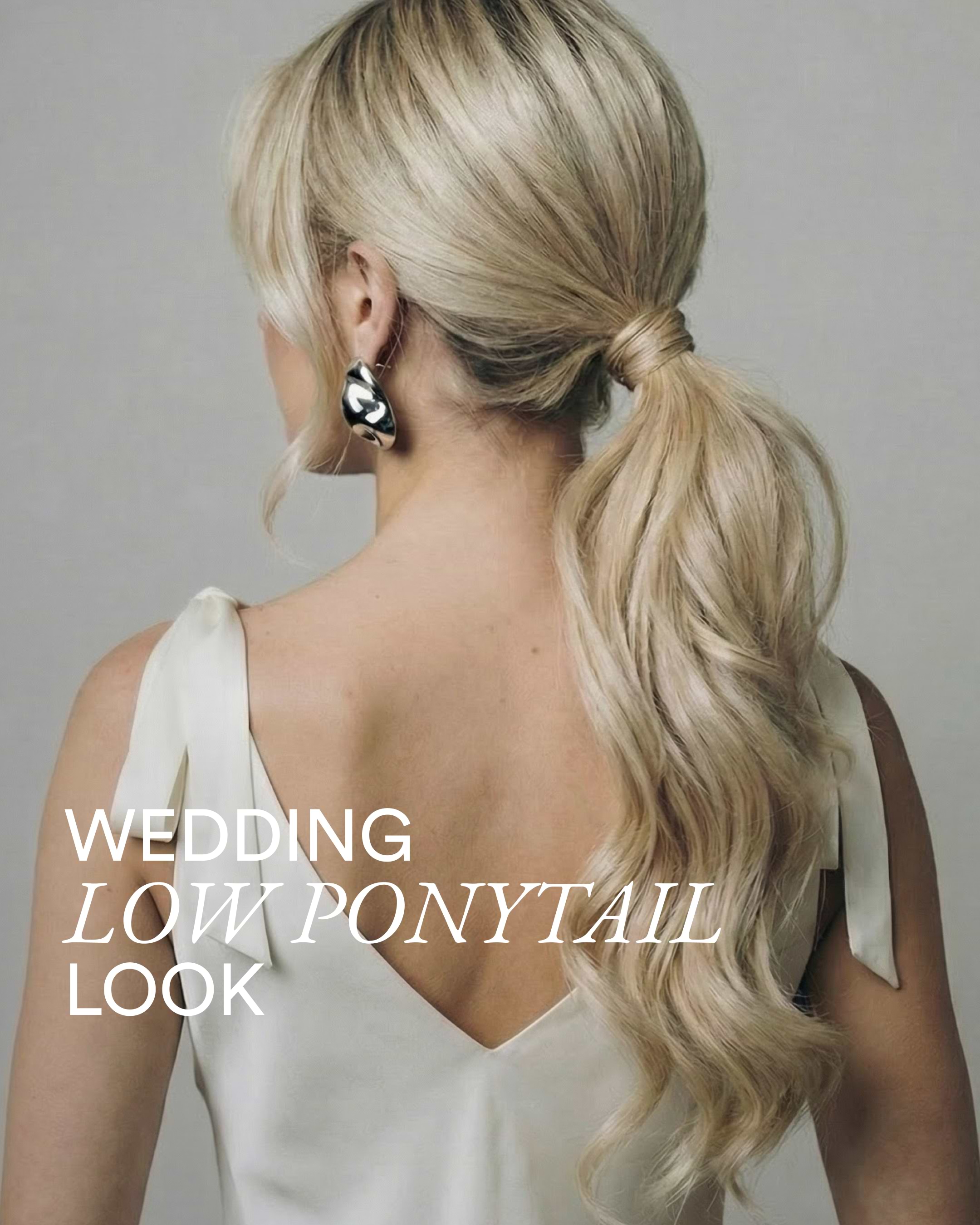Low Wedding Ponytail 50 cm Platinum Blonde