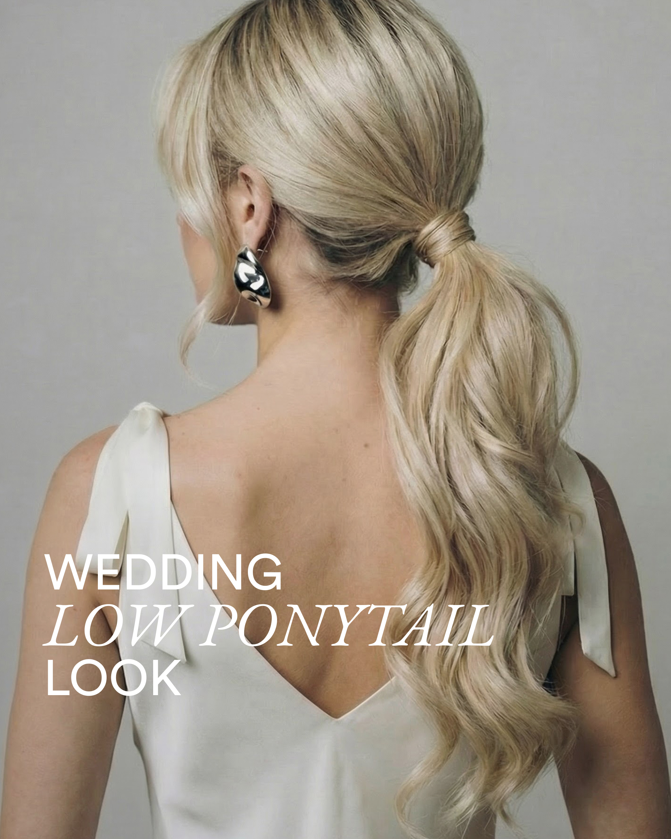 Low Wedding Ponytail 50 cm Dark Ashy Blonde Balayage