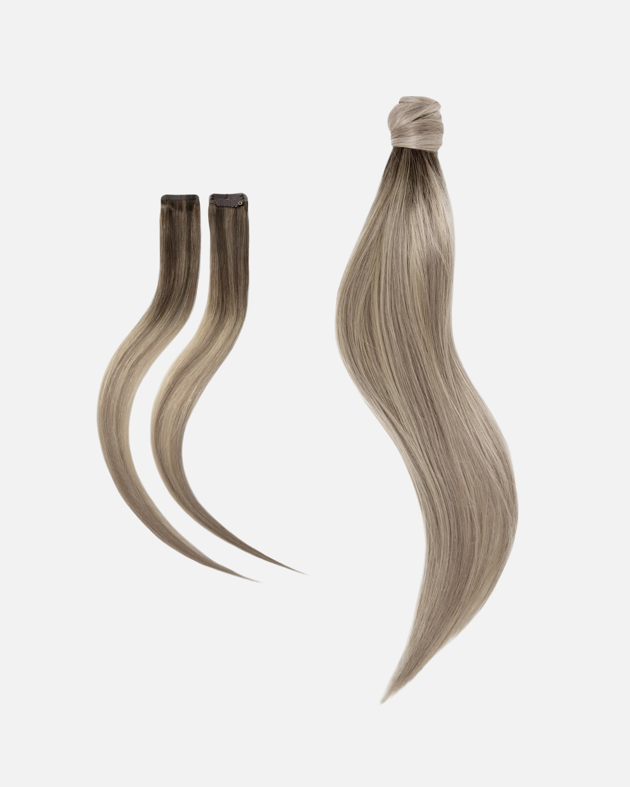 Low Wedding Ponytail 50 cm Dark Ashy Blonde Balayage