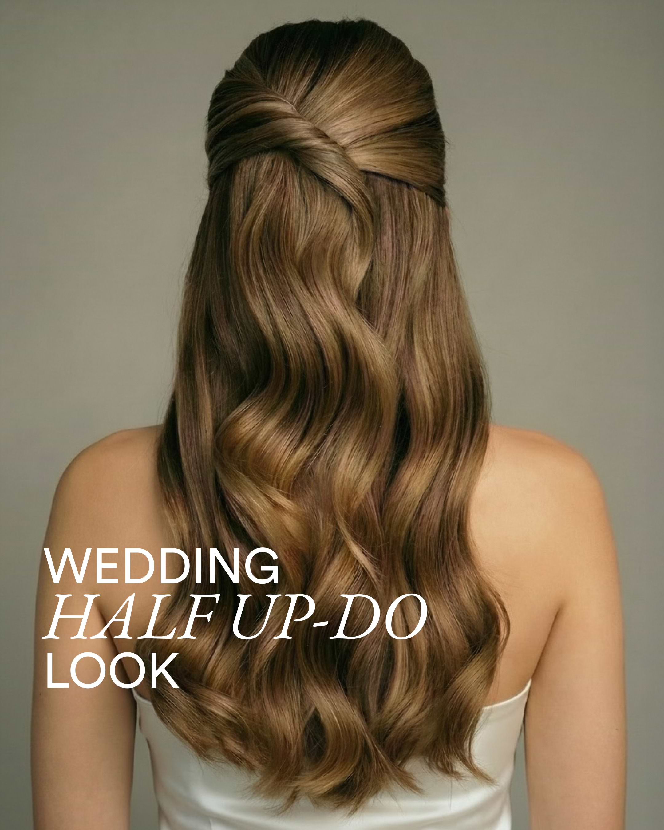 Half Up-Do Wedding Hair 50 cm Brown
