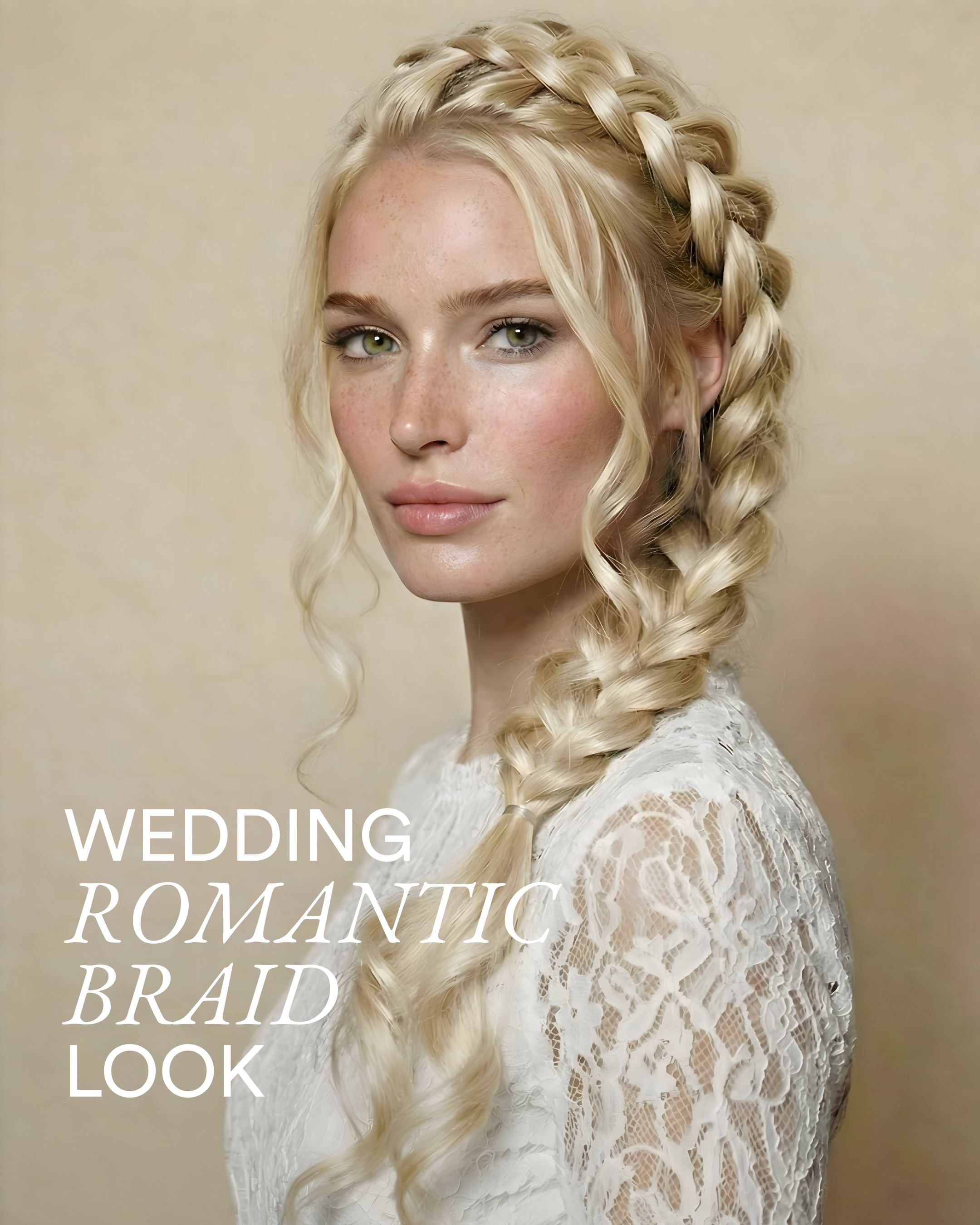 Romantic Braided Wedding Hair 55 cm Platinum Blonde