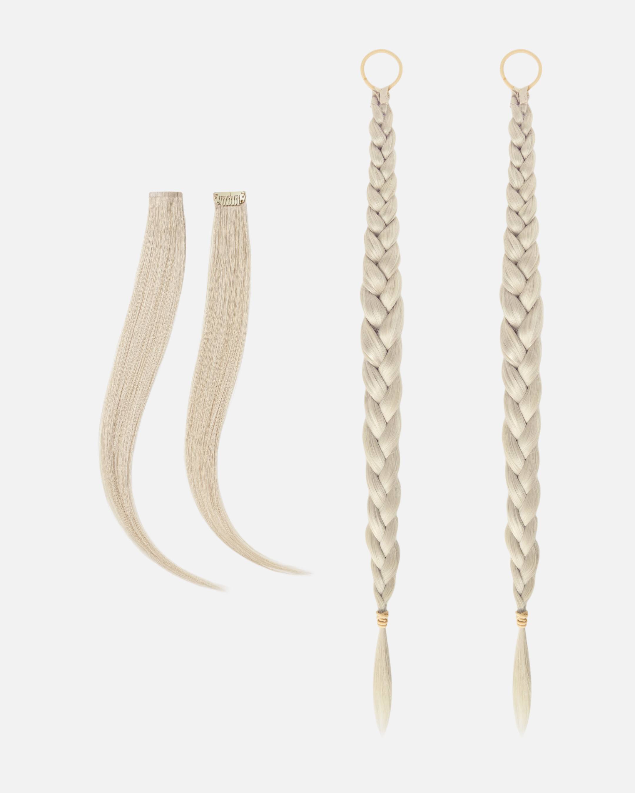 Romantic Braided Wedding Hair 55 cm Light Grey