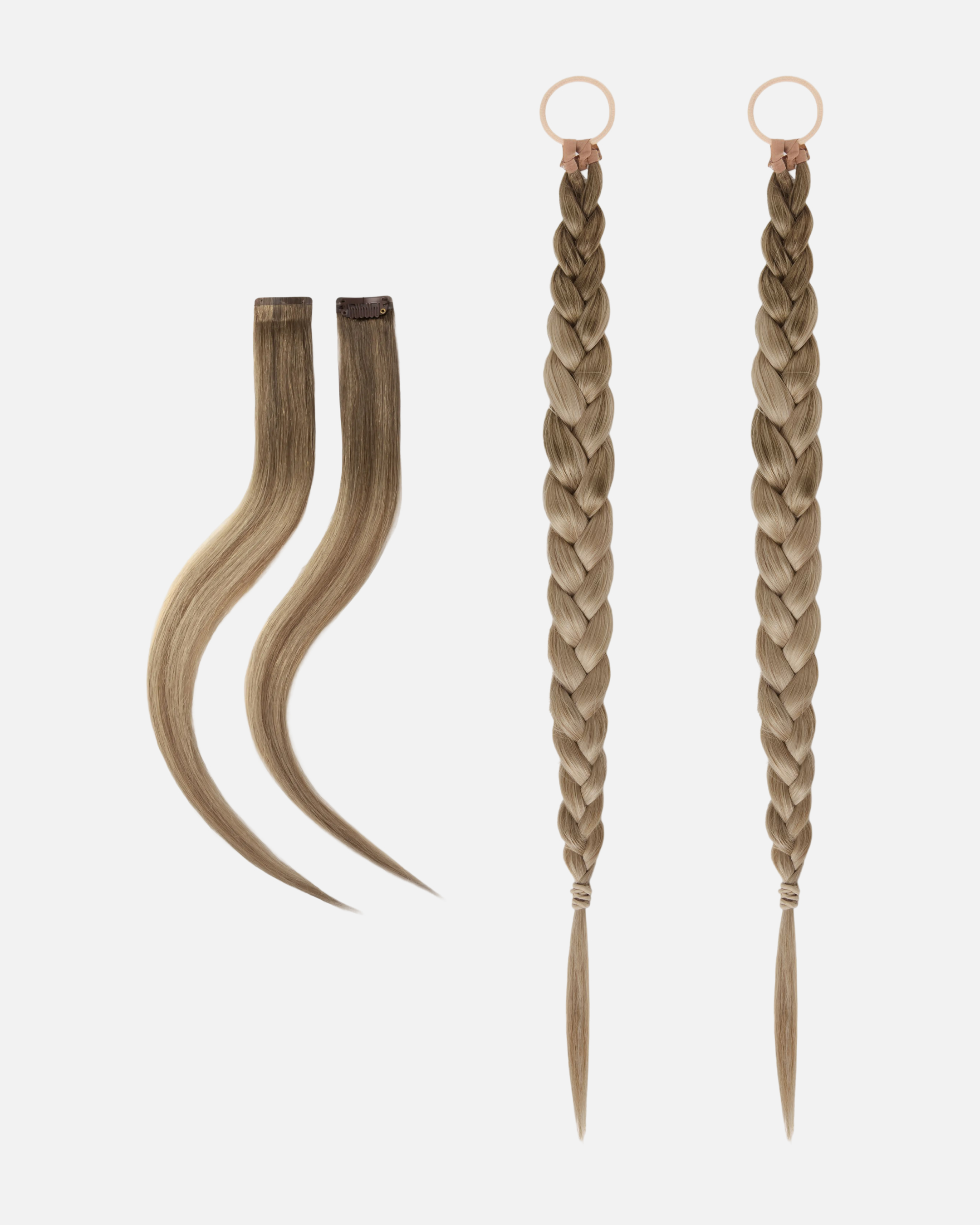 Romantic Braided Wedding Hair 55 cm Brown Ash Blonde Balayage