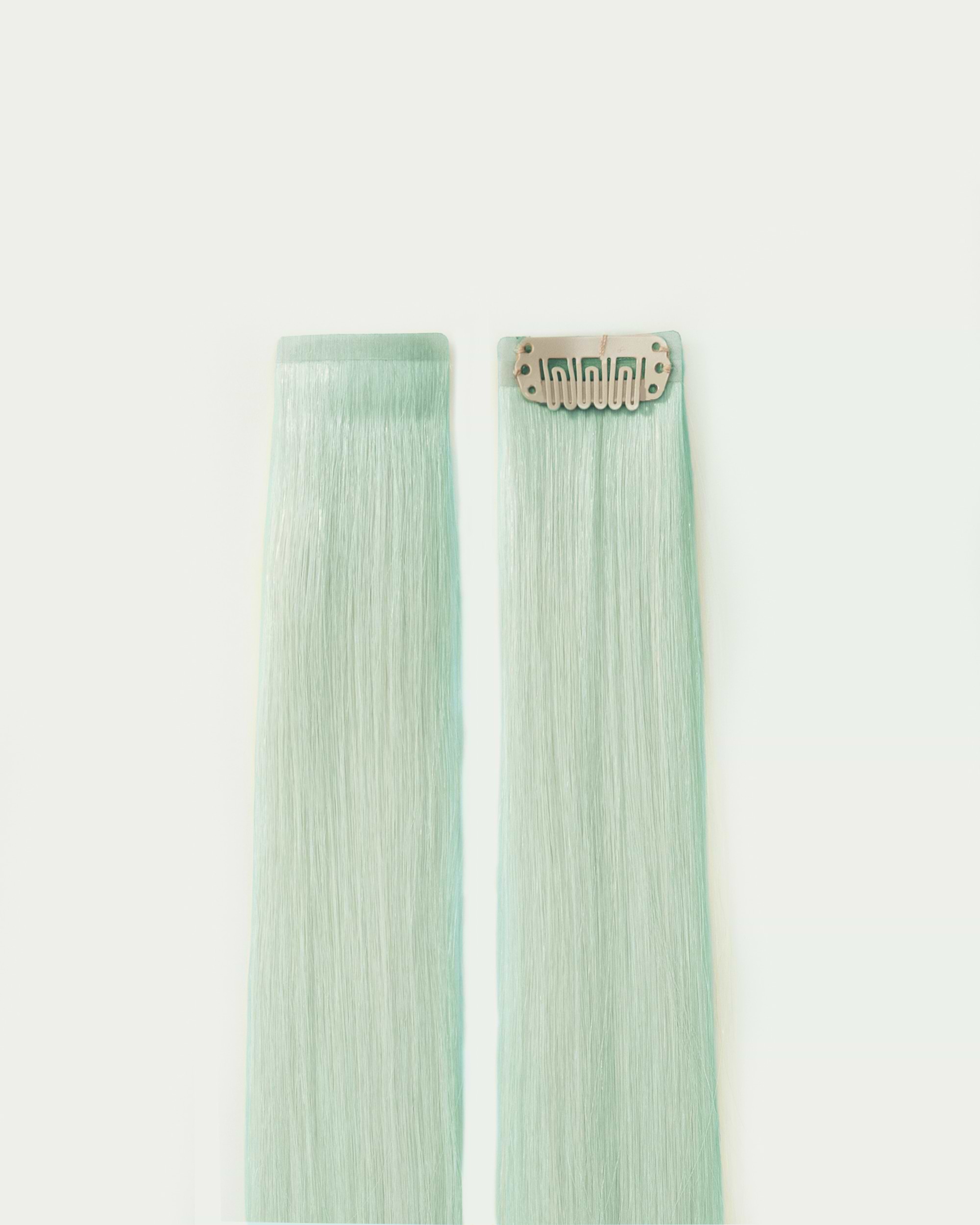 Single Invisible Clip-ins 40 cm Mint Green