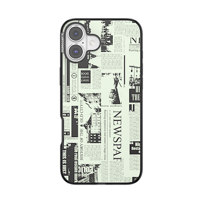 Hot off the Press Black &mdash; iPhone 16 Plus MagSafe Case