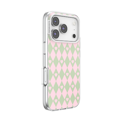 Secondary image for hover Harlequin Hearts Pink — iPhone 17 Pro MagSafe Case