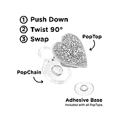 Confetti Heart Silver Sizzle &mdash;  PopTop image number 2