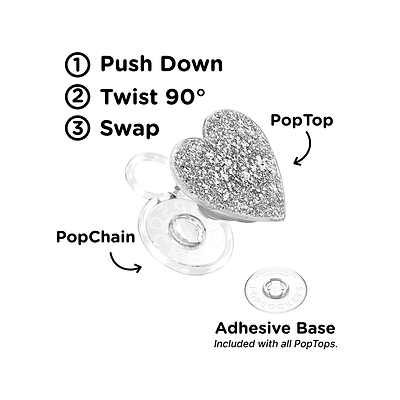 Secondary image for hover Confetti Heart Silver Sizzle &mdash;  PopTop