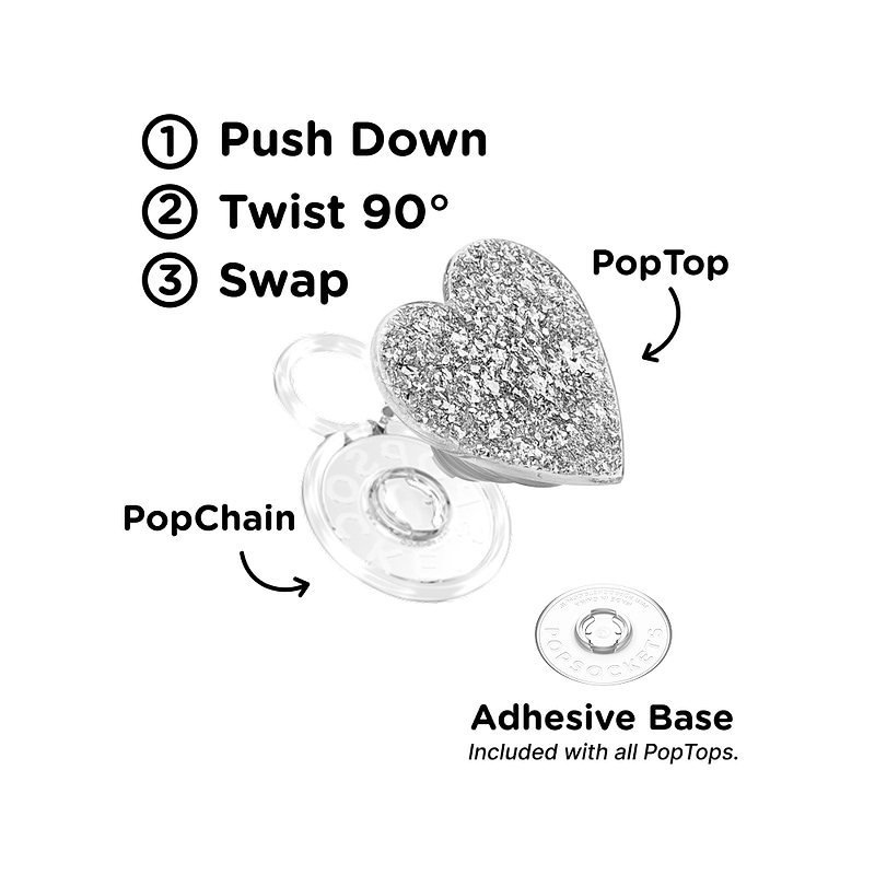 Confetti Heart Silver Sizzle &mdash;  PopTop image number 1