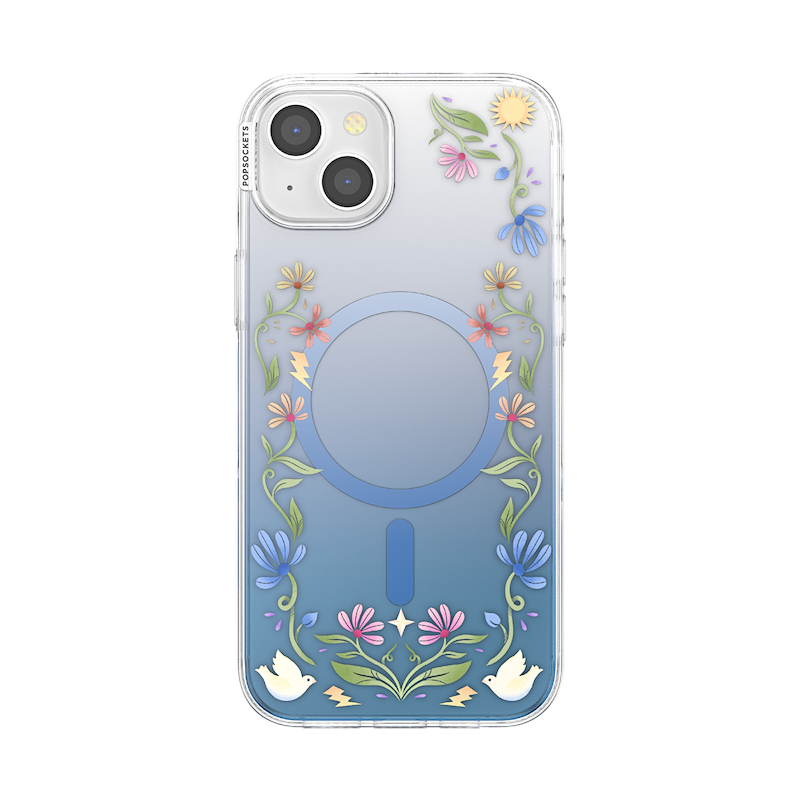 Boho Wildflowers Blue &mdash; iPhone 15 Plus MagSafe Case image number 0