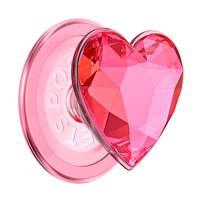 Crystal Heart Neon Pink &mdash;  MagSafe PopGrip