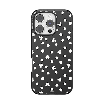Translucent Black Mickey Polka Dot &mdash; iPhone 16 Pro MagSafe Case