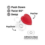 Resin Button Heart &mdash; PopTop image number 2