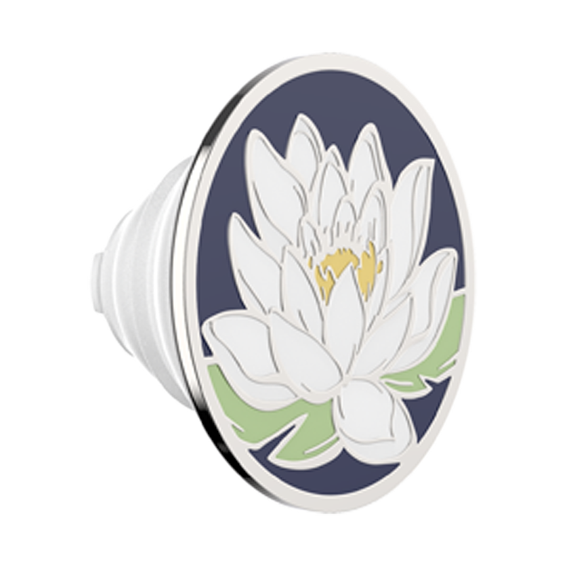 Enamel Water Lily Midnight — PopGrip for MagSafe