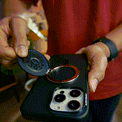 Aluminum Radial French Navy &mdash;  MagSafe Kick-Out Grip & Stand image number 4