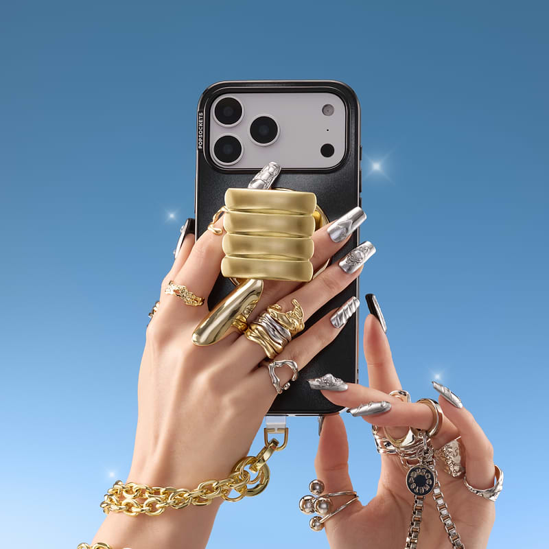 Enamel Puffy Stack Gold &mdash; MagSafe PopGrip image number 2