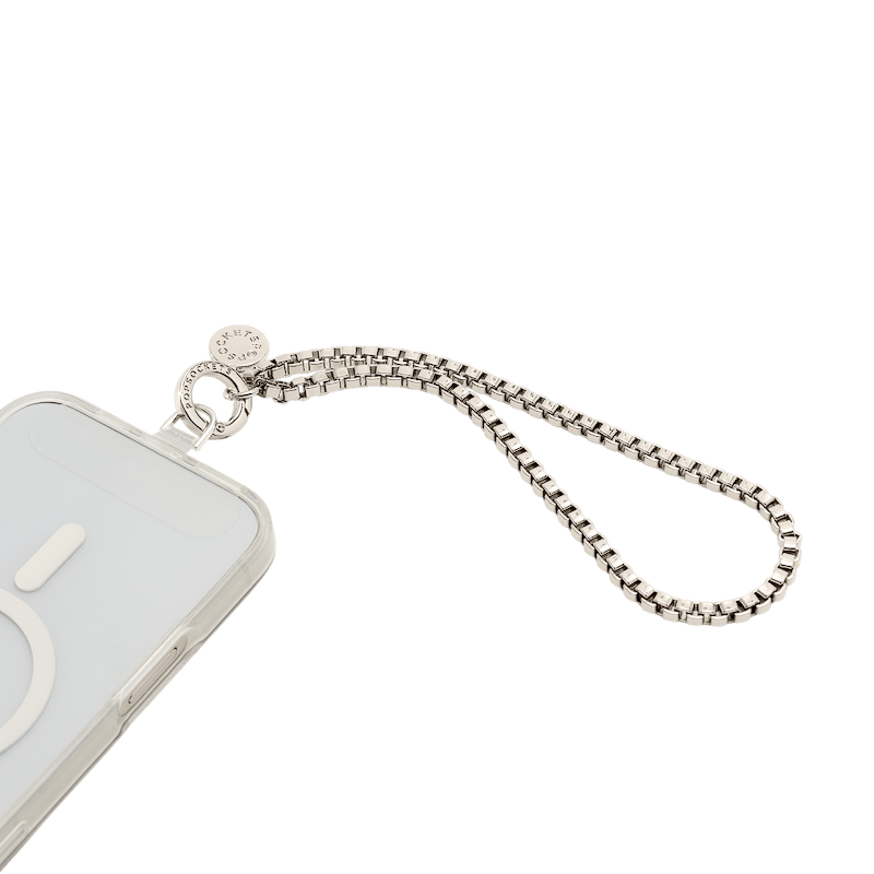 Silver Box Chain &mdash; Phone Wristlet image number 1