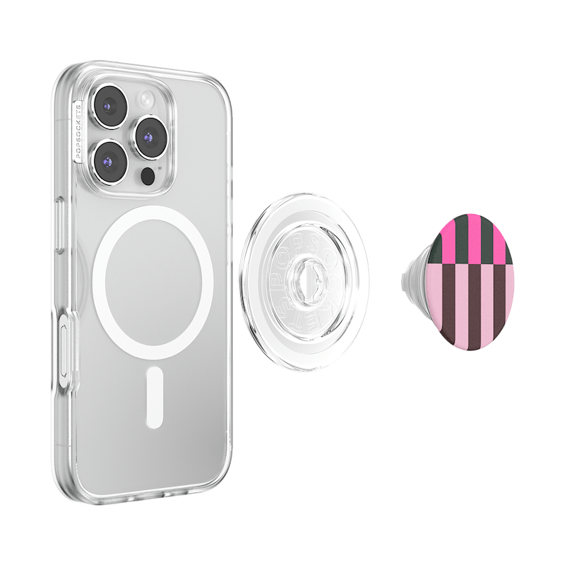 Pop of Pink Stripe &mdash; MagSafe PopGrip image number 4