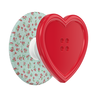 Resin Button Heart &mdash; MagSafe PopGrip