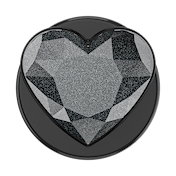 Crystal Heart Black Glitter &mdash;  MagSafe PopGrip image number 2