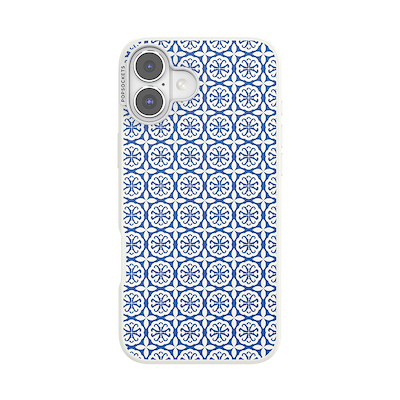 Navy Mosaic &mdash; iPhone 16 Plus MagSafe Case