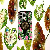 Enamel Monstera Black &mdash; MagSafe PopGrip image number 3