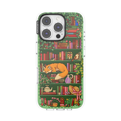 Storied Shelves Green &mdash; iPhone 16 Pro MagSafe Case