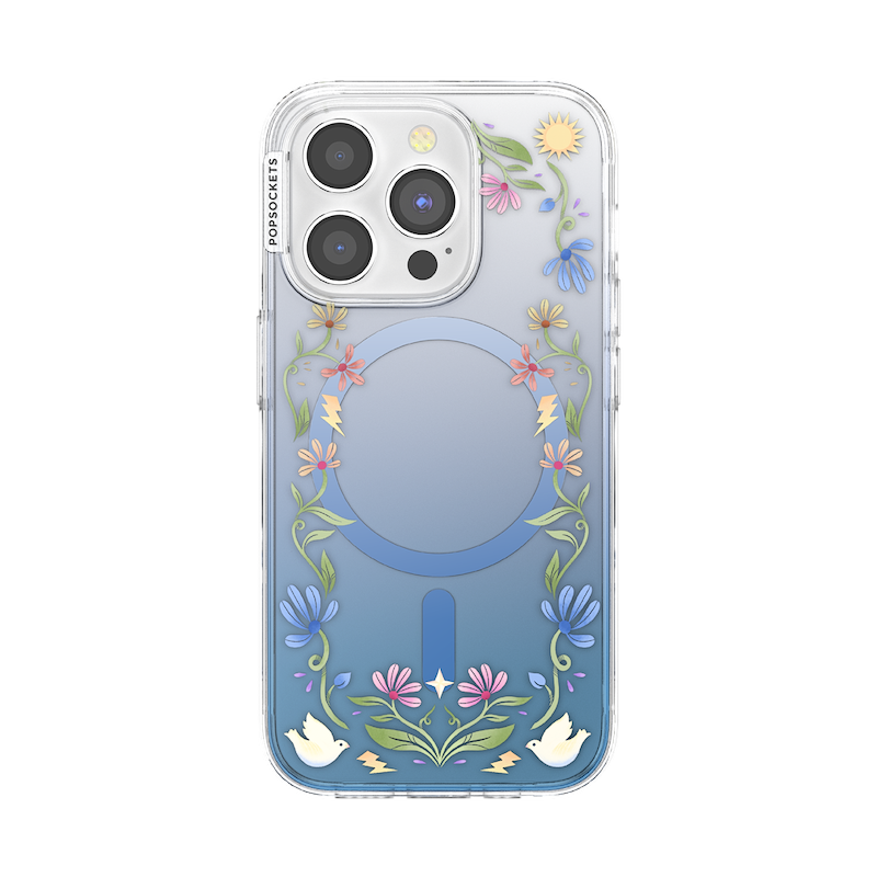Boho Wildflowers Blue &mdash; iPhone 15 Pro MagSafe Case image number 0