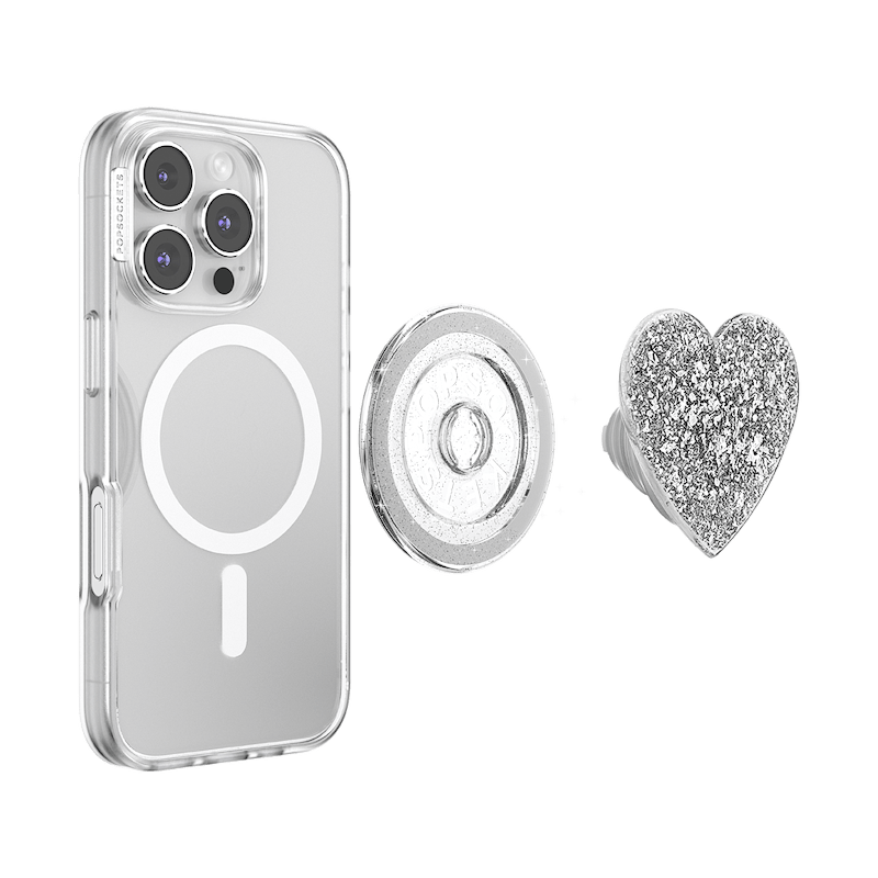 Confetti Heart Silver Sizzle &mdash; MagSafe PopGrip image number 5