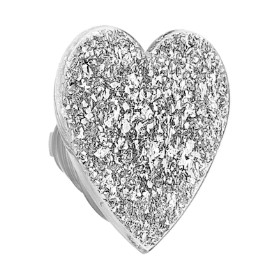 Confetti Heart Silver Sizzle &mdash;  PopTop