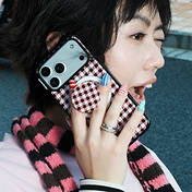 Black Cherry Gingham &mdash; iPhone 13 Pro Max MagSafe Case image number 3