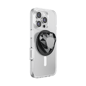 Crystal Heart Black Glitter &mdash;  MagSafe PopGrip image number 8