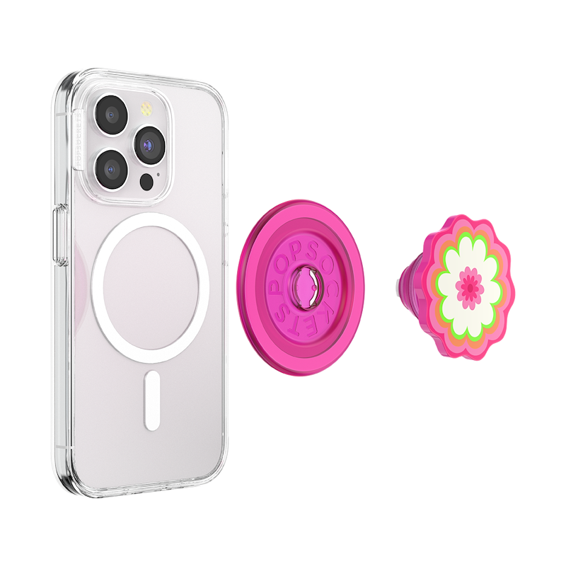 Molded Flower Kaleidoscope Pink — MagSafe PopGrip image number 3