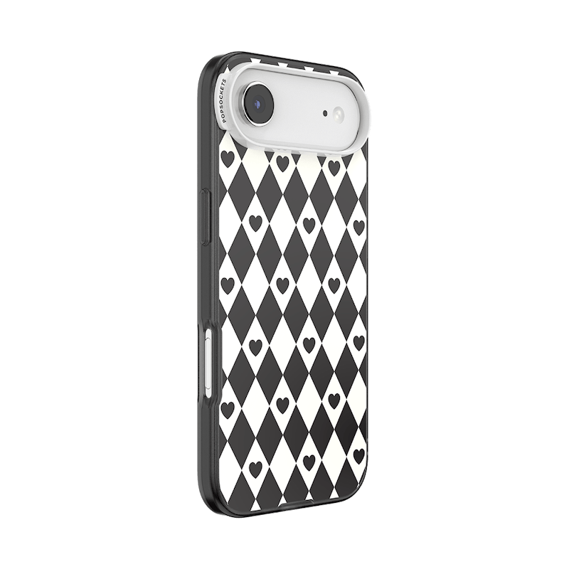 Harlequin Hearts Black &mdash; iPhone Air MagSafe Case image number 1