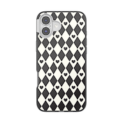 Harlequin Hearts Black &mdash; iPhone 16 Plus MagSafe Case image number 1