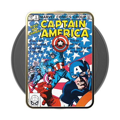 Secondary image for hover Enamel Captain America Comic Book — MagSafe PopGrip