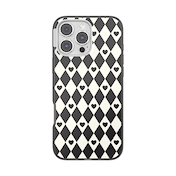 Harlequin Hearts Black &mdash; iPhone 16 Pro Max MagSafe Case image number 1