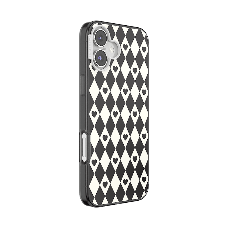 Harlequin Hearts Black &mdash; iPhone 16 Plus MagSafe Case image number 1