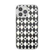 Harlequin Hearts Black &mdash; iPhone 15 Pro Max MagSafe Case image number 1