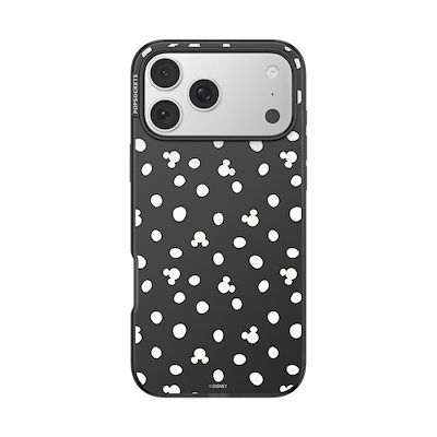 Translucent Black Mickey Polka Dot &mdash; iPhone 17 Pro Max MagSafe Case