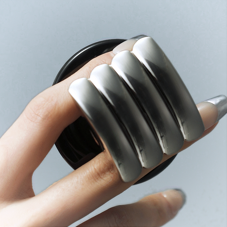 Enamel Puffy Stack Silver &mdash; MagSafe PopGrip image number 2