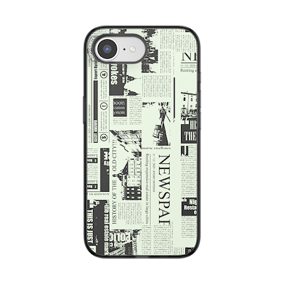 Hot off the Press Black &mdash; iPhone 16E MagSafe Case